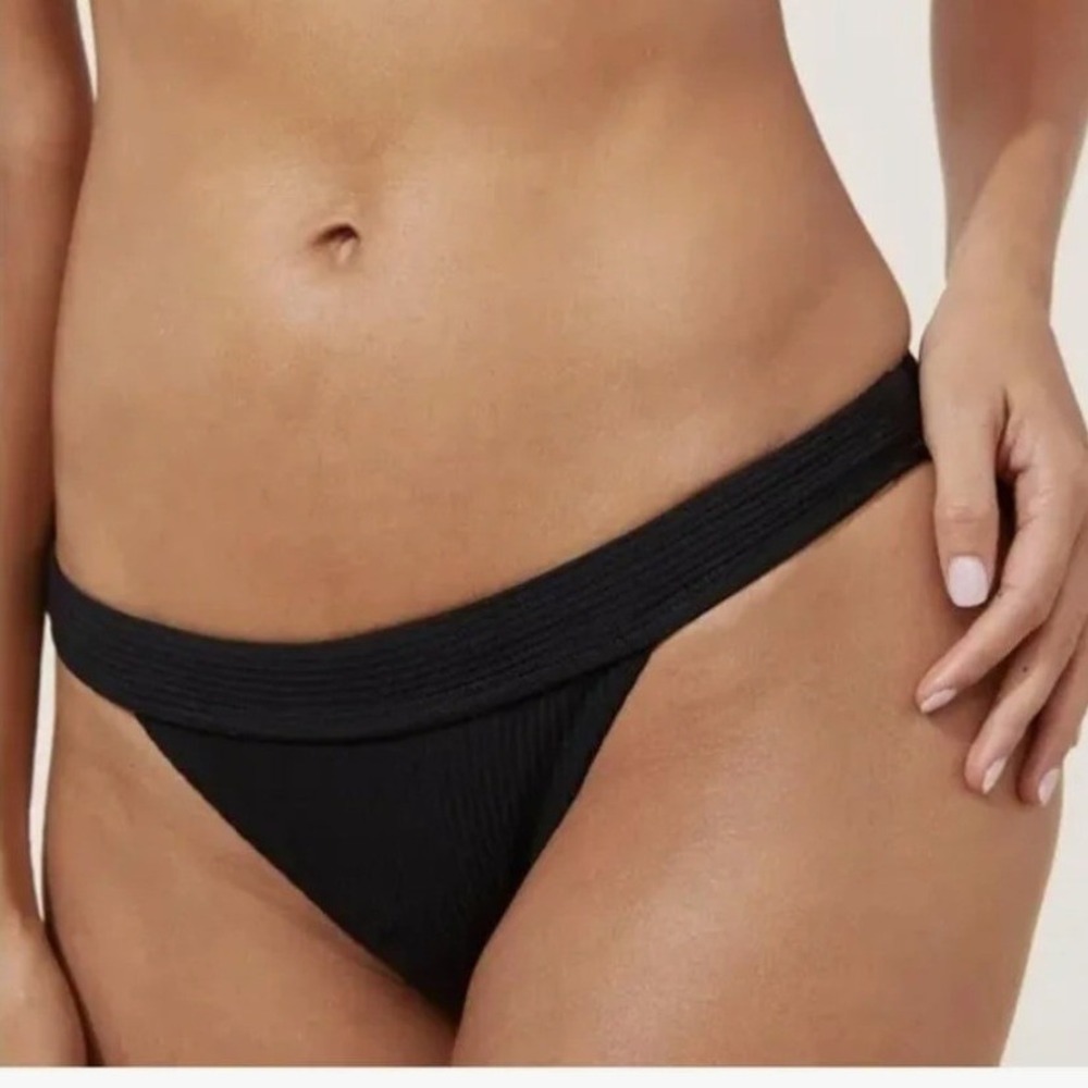 NEW Andie Swim The Banded‎ Cheeky Rib Bikini Bottom Black Size M NWT